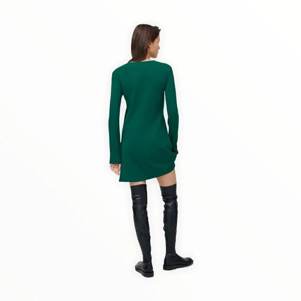 ZARA | Green | MINIMAL SHORT DRESS - Picture 6 of 8